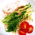 ☆クッキングパンダ☆'s cooksnap of when they made サラダチキンとドレッシングのサラダうどん.