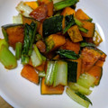 じゅんともた's cooksnap of when they made ☆カボチャと豚肉と小松菜の甘辛炒め☆.