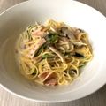 抱きまくら's cooksnap of when they made ほうれん草ベーコンきのこクリームパスタ.