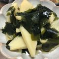プリン後輩's cooksnap of when they made 麵つゆで♪筍とわかめの煮物（若たけ煮）.