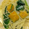 クック0BX8DB☆'s cooksnap of when they made かぼちゃと白菜のクリーム煮パスタ.