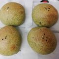 15himawari's cooksnap of when they made HB摘んだよもぎで♪もちふわよもぎ餡パン.