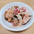 hitomi♪＊'s cooksnap of when they made 冷凍唐揚げで、カニカマオーロラソース和え.