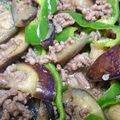 kazueri☆'s cooksnap of when they made 茄子☆ﾋﾟｰﾏﾝ☆挽き肉で味噌炒め.