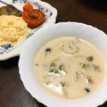 田舎のいなり's cooksnap of when they made 鶏むね肉とねぎのクリームスープ.