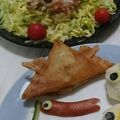gonya's cooksnap of when they made こどもの日に♪兜のサモサ風.