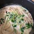 もいぴー♫ずぼらめし's cooksnap of when they made 超簡単！♡豆苗と豆乳の力うどん♡.