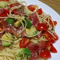 ﾋﾟﾛﾐ♡'s cooksnap of when they made トマトとアボカドの生ハム冷製パスタ.
