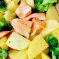 ☆MaYuMiママ☆'s cooksnap of when they made 鮭とじゃがいもアスパラのガリバタ醤油.
