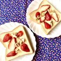 ふたごゆき's cooksnap of when they made 苺と胡桃のミルキーチーズトースト♡.