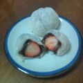 チョコれーと's cooksnap of when they made お餅一枚！一分でなんちゃってイチゴ大福.