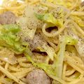 mint530's cooksnap of when they made キャベツと生ウインナーのスパゲティ.
