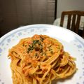 ぺとらるか's cooksnap of when they made 干し桜海老の濃厚トマトクリームパスタ.