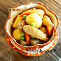 ついてるさとちゃん's cooksnap of when they made 鶏手羽とこんにゃく、野菜の煮物.