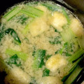 0toyo's cooksnap of when they made 小松菜と松山あげのほっこりお味噌汁♪.