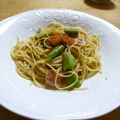 kontack's cooksnap of when they made スナップエンドウの和風春パスタ.