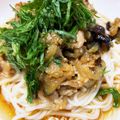 67luna's cooksnap of when they made ちょい辛ひやむぎ♪茄子と豚肉のっけ盛り.