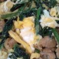 バブ保's cooksnap of when they made カリカリ鳥皮とほうれん草の炒め物.