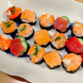 ☆ポン太☆'s cooksnap of when they made とっても簡単♡手鞠寿司風～手巻き寿司.