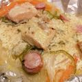 モンちゃんBM's cooksnap of when they made 味噌マヨ＆チーズでこってり鮭のホイル焼き.