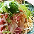 monjimari's cooksnap of when they made ベーコンと玉ねぎのペペロンチーノ.