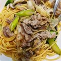 jiin's cooksnap of when they made 簡単★しめじと豚バラ肉の和風パスタ☆.