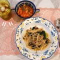 まりちゃん1022's cooksnap of when they made シメジとエノキとほうれん草の和風スパ.