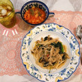 まりちゃん1022's cooksnap of when they made シメジとエノキとほうれん草の和風スパ.