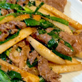 ゆーcha's cooksnap of when they made 牛肉とじゃがいもとニラの甘辛炒め.