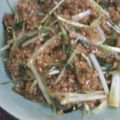 なちょい's cooksnap of when they made ご飯のお供★挽き肉と水菜のワサビ醤油あん.