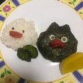 ラクラクダ's cooksnap of when they made ウーとワー☆キャラ弁おにぎり.