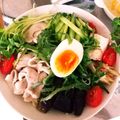 ららら～のあいちゃん's cooksnap of when they made 夏野菜と豚しゃぶのぶっかけ冷やしうどん☆.