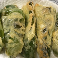 あず〜〜ぅ's cooksnap of when they made 種とわたも美味しく　ピーマンの天ぷら.