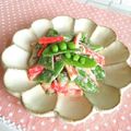 Newチヨコっと♪'s cooksnap of when they made スナップエンドウとカニカマの明太マヨ和え.