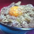 ○□△'s cooksnap of when they made 新玉葱と豚肉の生姜焼き丼.