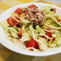 アイリッシュショコラ's cooksnap of when they made 暑い日に☆野菜たっぷり　サラダうどん.