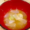 ykrykr's cooksnap of when they made ❤新たまとそら豆の❤お味噌汁❤.