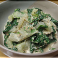 ぽりぽり拓庵's cooksnap of when they made 簡単：しろ菜のわさび醤油マヨネーズ和え.