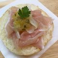 horseland's cooksnap of when they made ＊新玉で生ハムピクルスのオープンサンド＊.