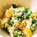 Emally's cooksnap of when they made 春菊と黄桃の白和え.