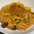 な☆り's cooksnap of when they made トマトジュースと牛乳でエビクリームパスタ.