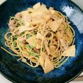 あゆみ0926's cooksnap of when they made 豚肉とタケノコのバター醤油パスタ☆.