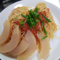 クックLJ2W4Q☆'s cooksnap of when they made 桃缶使い切り♡絶品！桃トマトの冷製パスタ.