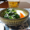 ダイナマイト漆黒's cooksnap of when they made ホウレン草と新子のおひたし～温泉卵添え～.