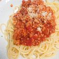 浩次ｗ's cooksnap of when they made 挽き肉ゴロゴロ☆簡単ミートソースパスタ.