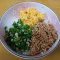 えみりんたん's cooksnap of when they made ピーマンで！我が家のそぼろ３色丼.