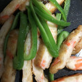 わたるんママ's cooksnap of when they made 野菜てんぷらとピーマンの味噌炒め.