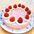 れもんらむね's cooksnap of when they made 苺のムースケーキ❤ソース添え.