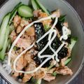 ASシュガー's cooksnap of when they made あらほぐし鮭とチーズの丼　.