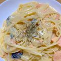 g_candy's cooksnap of when they made ☆鮭とほうれん草のクリームパスタ☆.